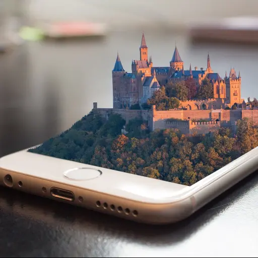 teléfono móvil, smartphone, el castillo de hohenzollern ,Pixabay