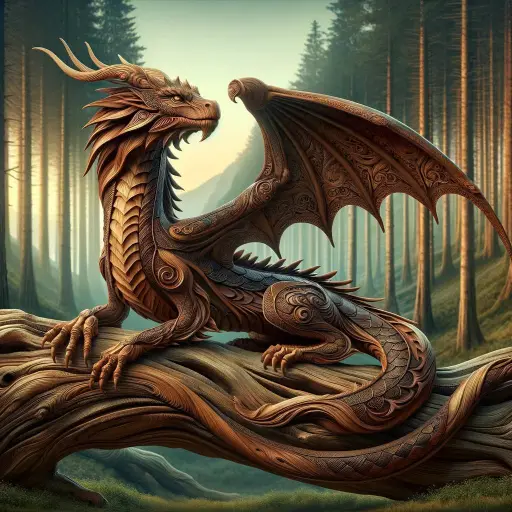 Dragón de madera ,Dalle-E